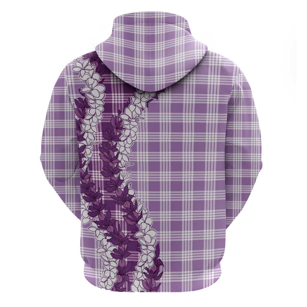 Violet Hawaii Palaka Zip Hoodie Hawaiian Honohono Lei