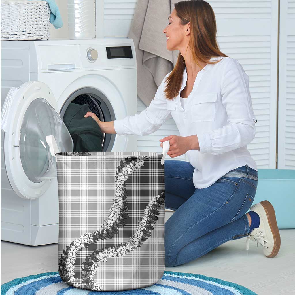 Gray Hawaii Palaka Laundry Basket Hawaiian Honohono Lei