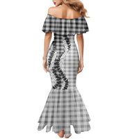 Gray Hawaii Palaka Family Matching Mermaid Dress and Hawaiian Shirt Hawaiian Honohono Lei