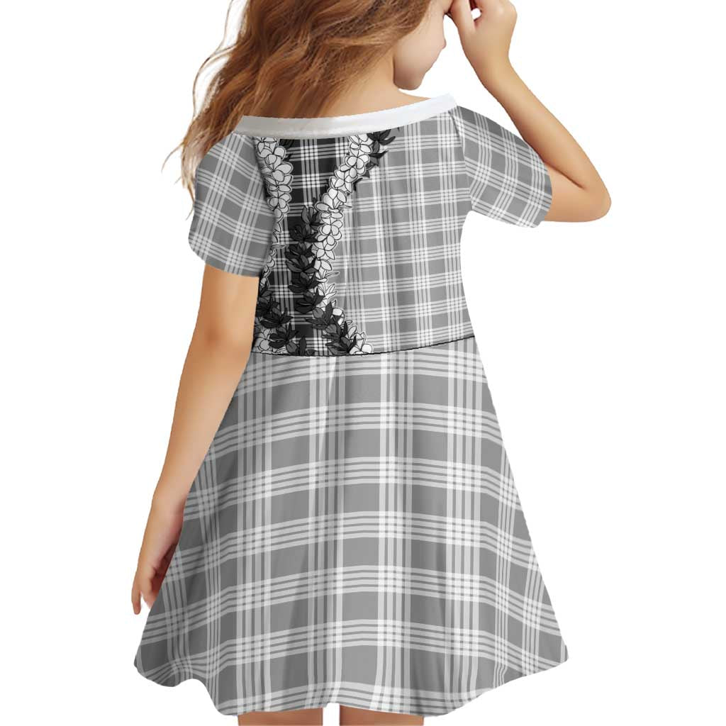 Gray Hawaii Palaka Family Matching Off The Shoulder Long Sleeve Dress and Hawaiian Shirt Hawaiian Honohono Lei