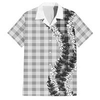 Gray Hawaii Palaka Family Matching Off Shoulder Maxi Dress and Hawaiian Shirt Hawaiian Honohono Lei