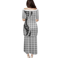 Gray Hawaii Palaka Family Matching Puletasi and Hawaiian Shirt Hawaiian Honohono Lei