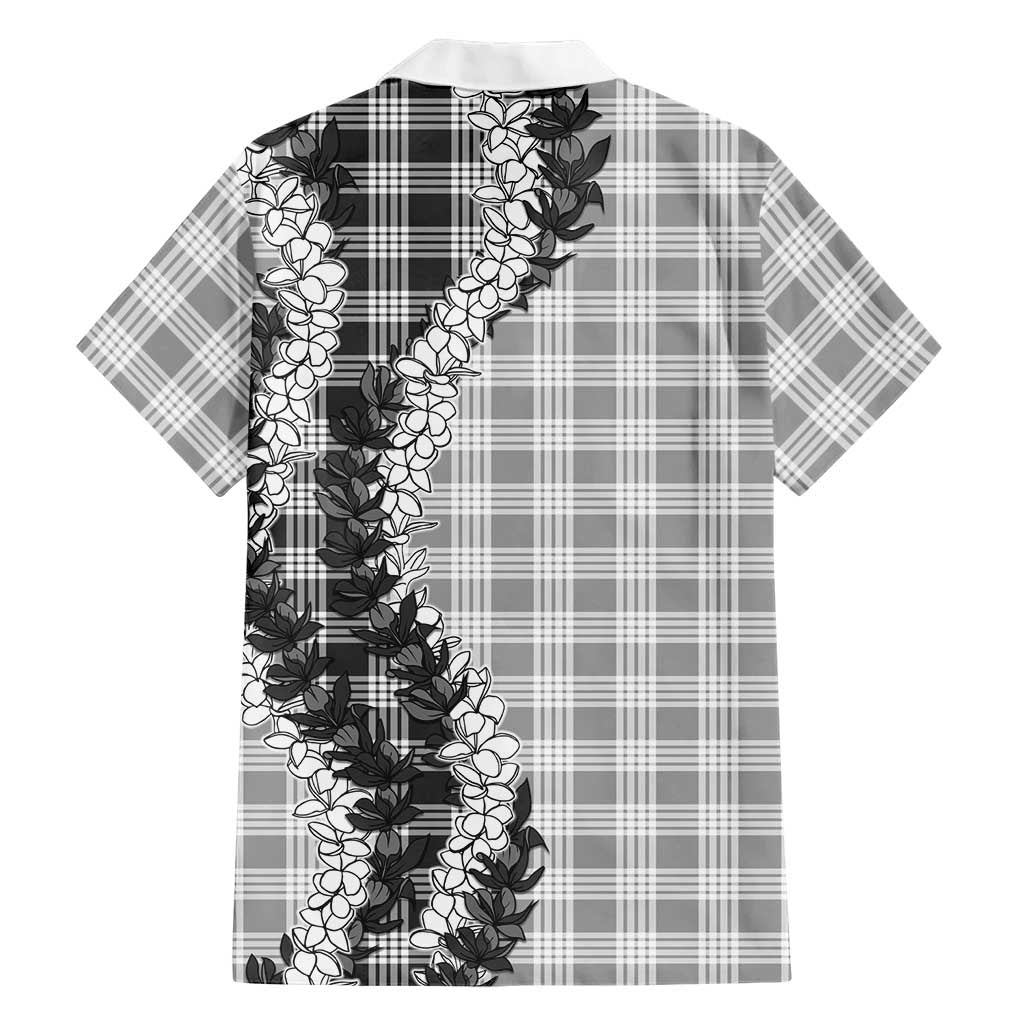 Gray Hawaii Palaka Family Matching Short Sleeve Bodycon Dress and Hawaiian Shirt Hawaiian Honohono Lei