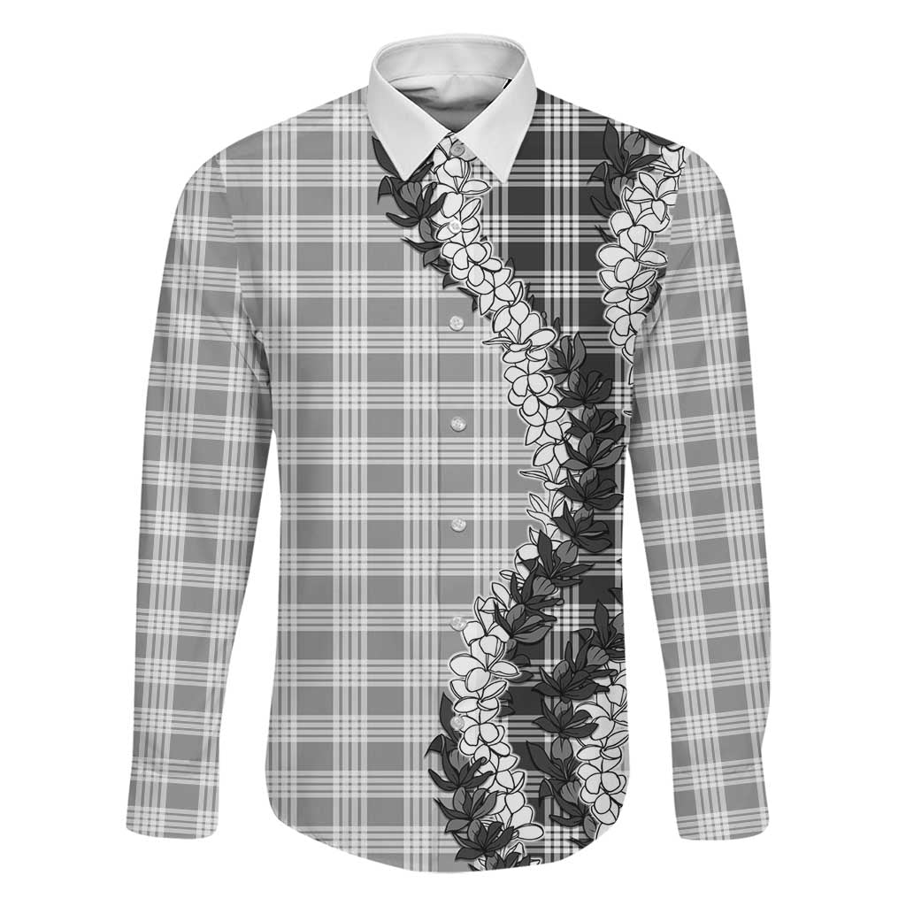 Gray Hawaii Palaka Family Matching Summer Maxi Dress and Hawaiian Shirt Hawaiian Honohono Lei