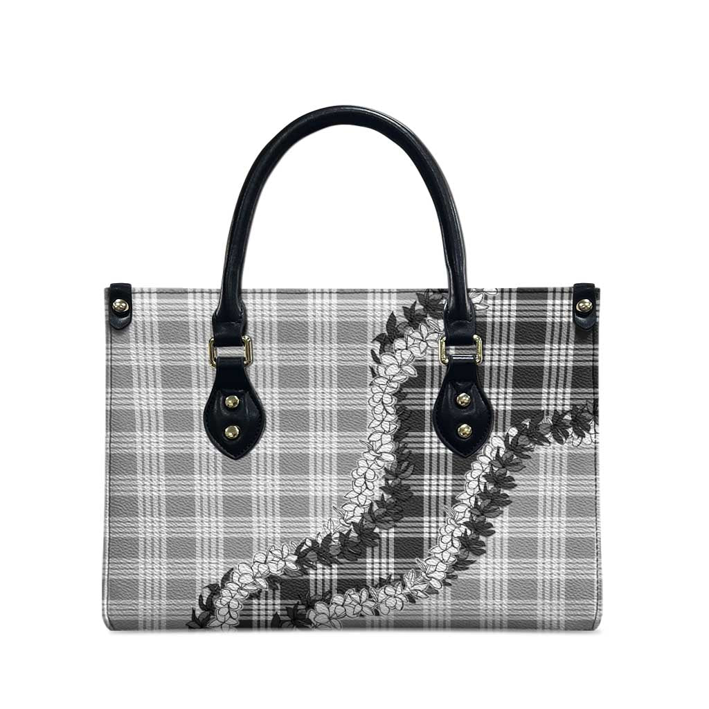 Gray Hawaii Palaka Leather Bag Hawaiian Honohono Lei