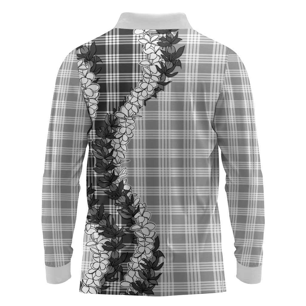 Gray Hawaii Palaka Long Sleeve Polo Shirt Hawaiian Honohono Lei LT05 - Polynesian Pride