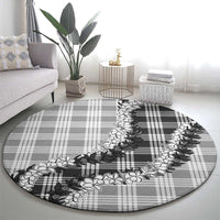 Gray Hawaii Palaka Round Carpet Hawaiian Honohono Lei