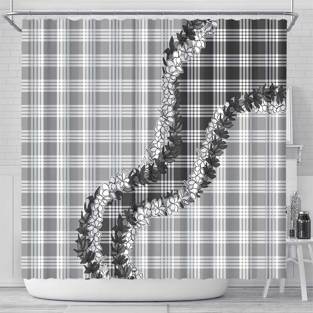 Gray Hawaii Palaka Shower Curtain Hawaiian Honohono Lei LT05 - Polynesian Pride