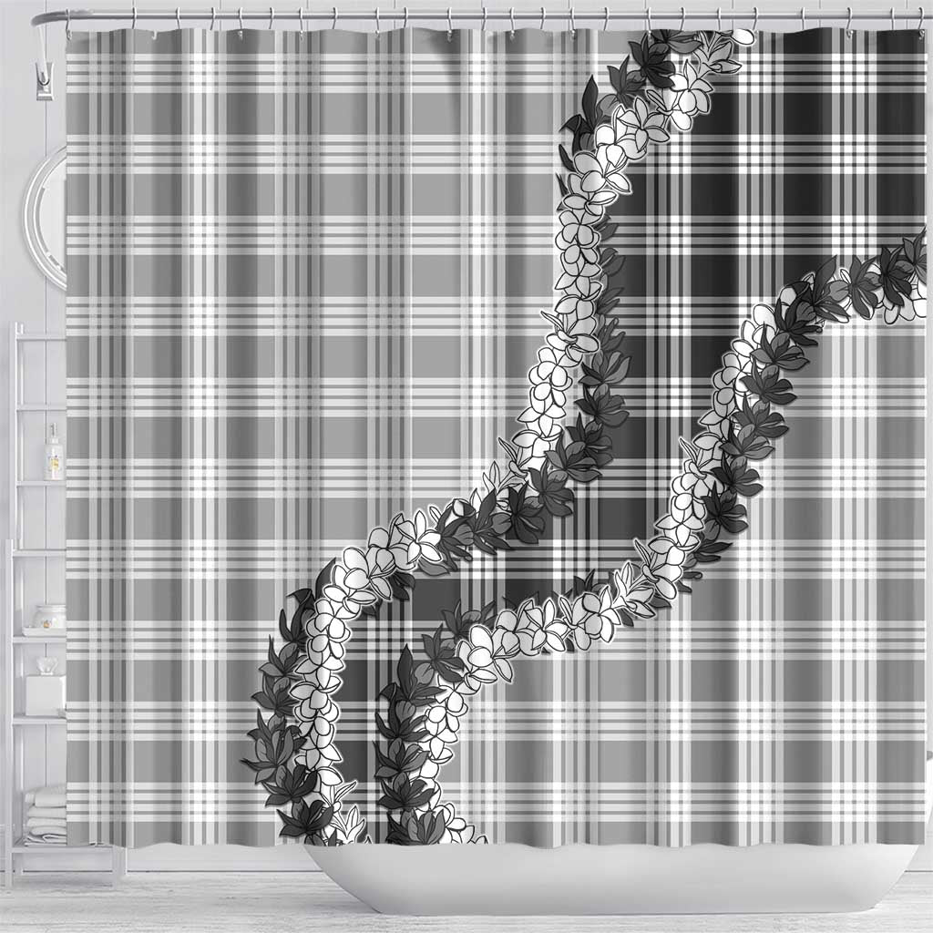 Gray Hawaii Palaka Shower Curtain Hawaiian Honohono Lei LT05 - Polynesian Pride