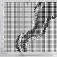 Gray Hawaii Palaka Shower Curtain Hawaiian Honohono Lei LT05 - Polynesian Pride