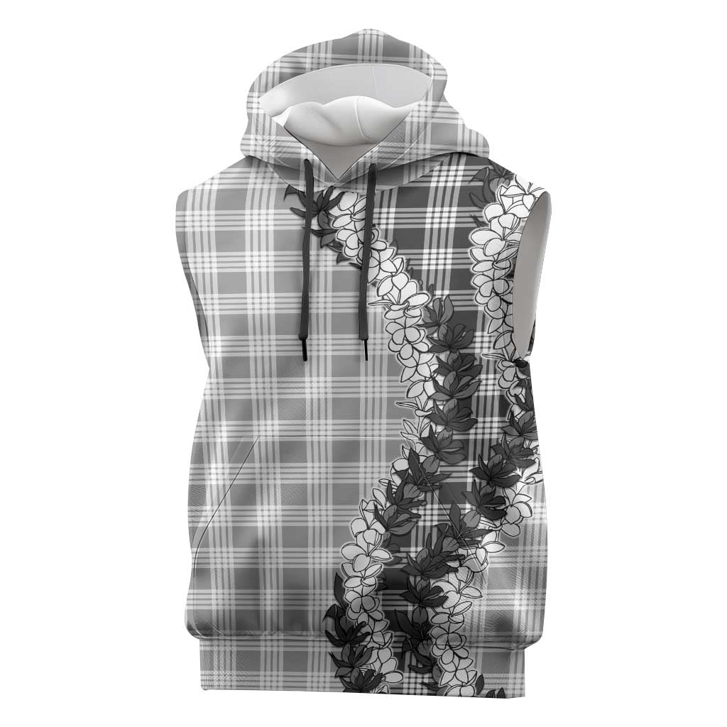 Gray Hawaii Palaka Sleeveless Hoodie Hawaiian Honohono Lei
