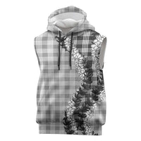 Gray Hawaii Palaka Sleeveless Hoodie Hawaiian Honohono Lei
