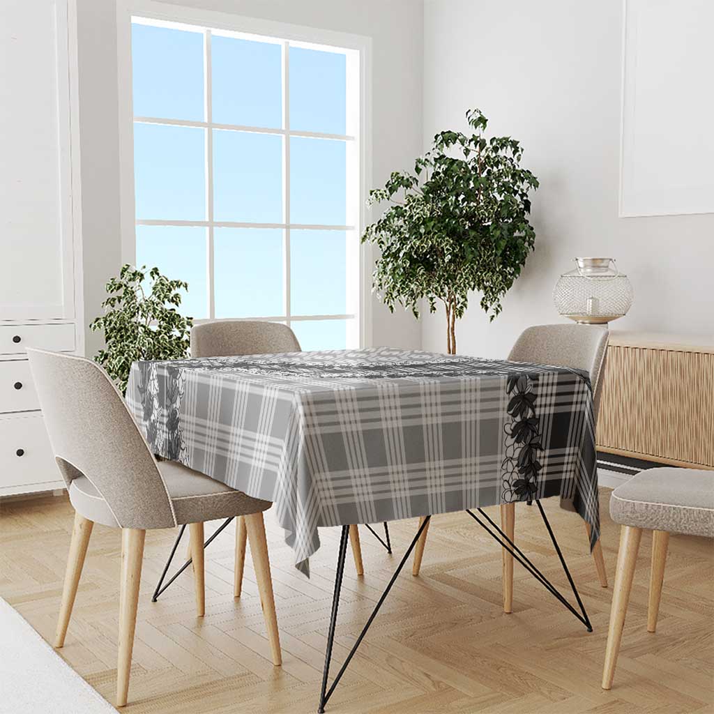 Gray Hawaii Palaka Tablecloth Hawaiian Honohono Lei
