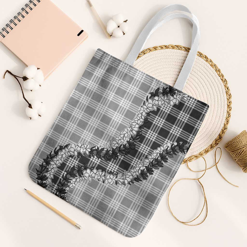 Gray Hawaii Palaka Tote Bag Hawaiian Honohono Lei LT05 White Strap One Size Gray - Polynesian Pride