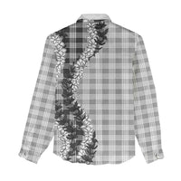 Gray Hawaii Palaka Women Casual Shirt Hawaiian Honohono Lei LT05 - Polynesian Pride