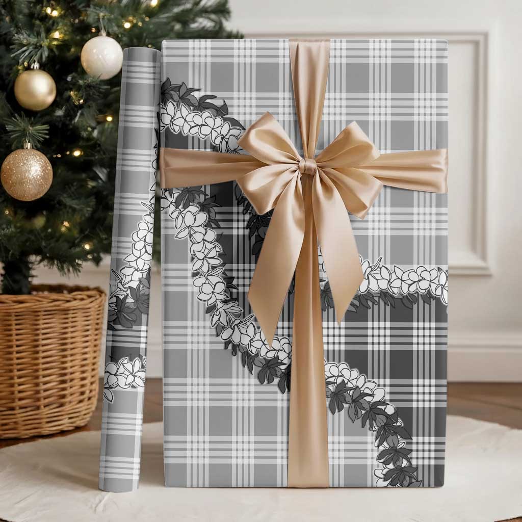 Gray Hawaii Palaka Wrapping Paper Hawaiian Honohono Lei