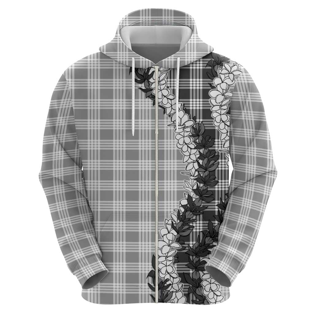 Gray Hawaii Palaka Zip Hoodie Hawaiian Honohono Lei