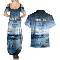New Zealand Wanaka Air Show Couples Matching Summer Maxi Dress and Hawaiian Shirt With Maori Pattern LT05 - Polynesian Pride