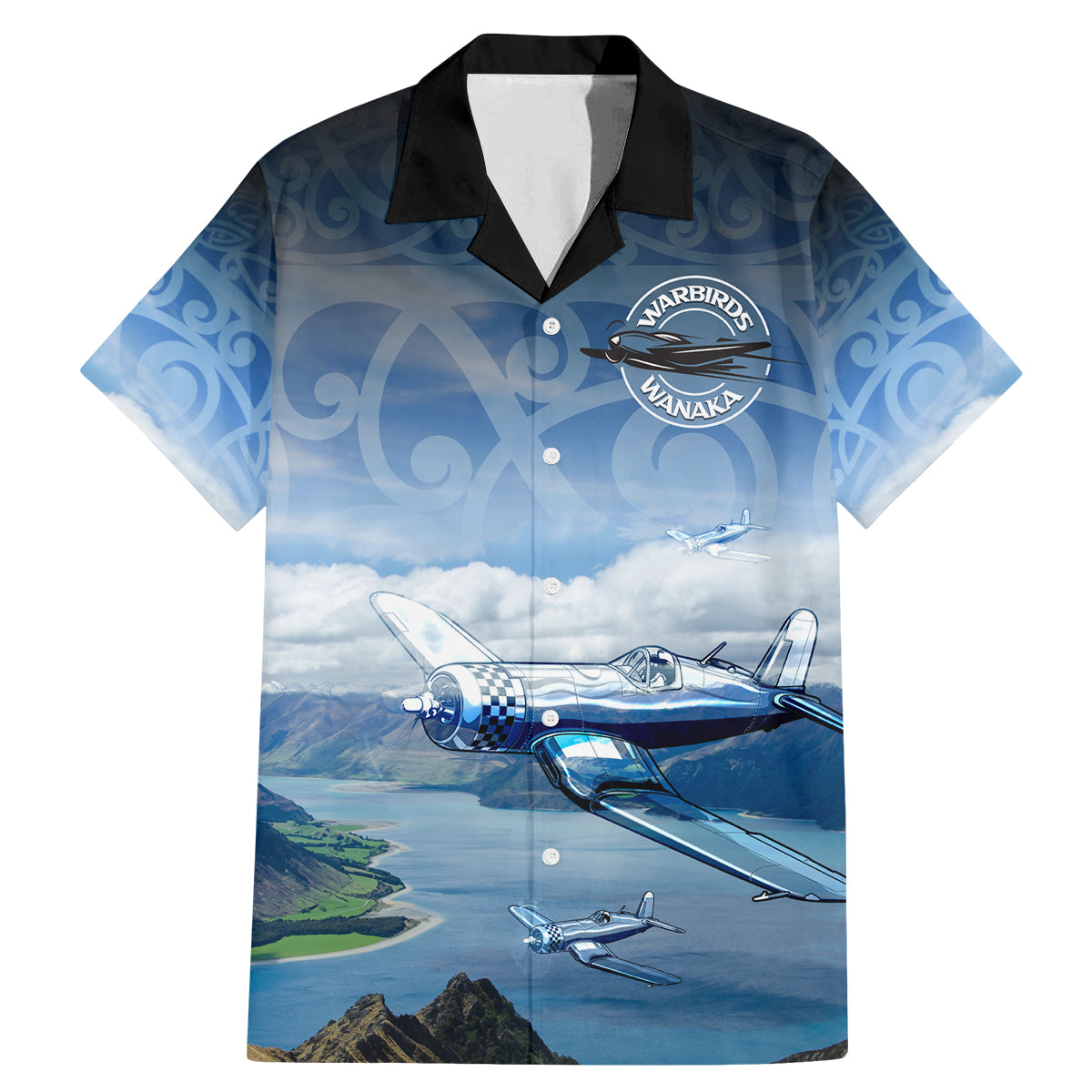 New Zealand Wanaka Air Show Family Matching Mermaid Dress and Hawaiian Shirt With Maori Pattern