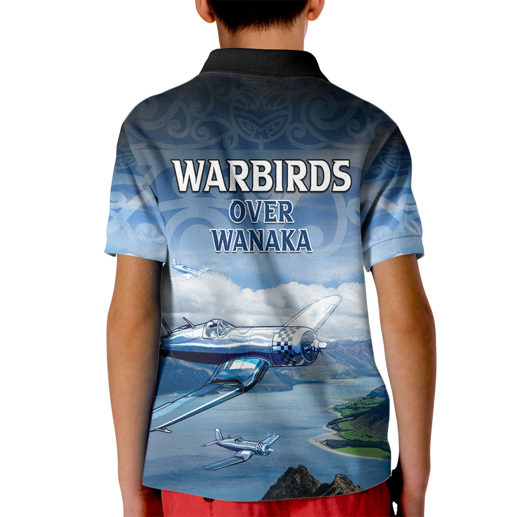 New Zealand Wanaka Air Show Kid Polo Shirt With Maori Pattern