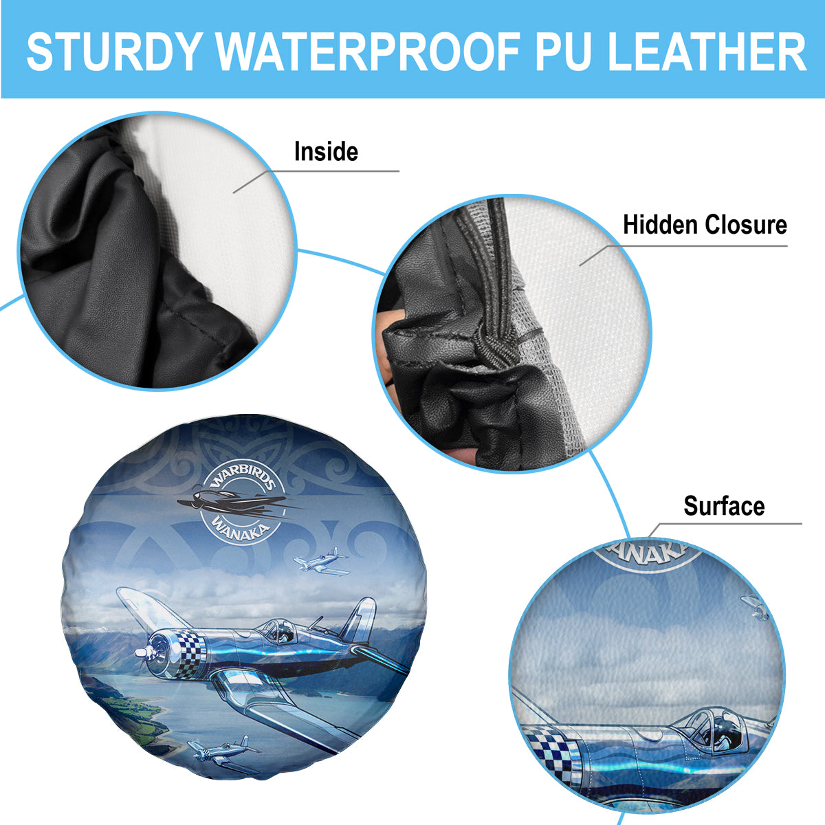 New Zealand Wanaka Air Show Spare Tire Cover With Maori Pattern