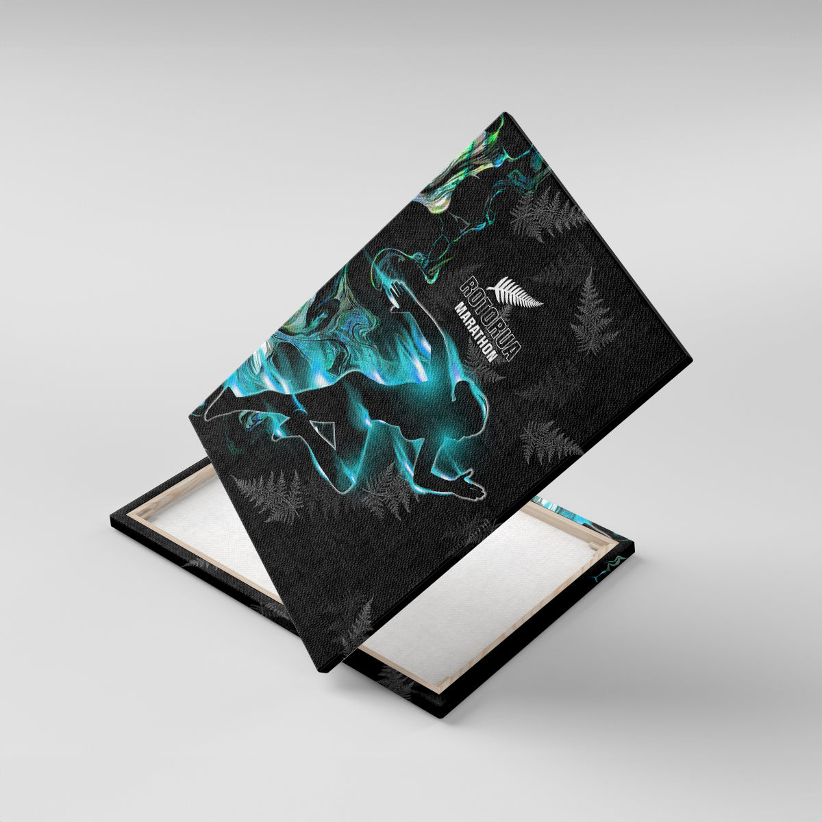 New Zealand Marathon Canvas Wall Art Silver Fern Paua Shell Simple Style