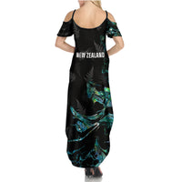 New Zealand Marathon Summer Maxi Dress Silver Fern Paua Shell Simple Style