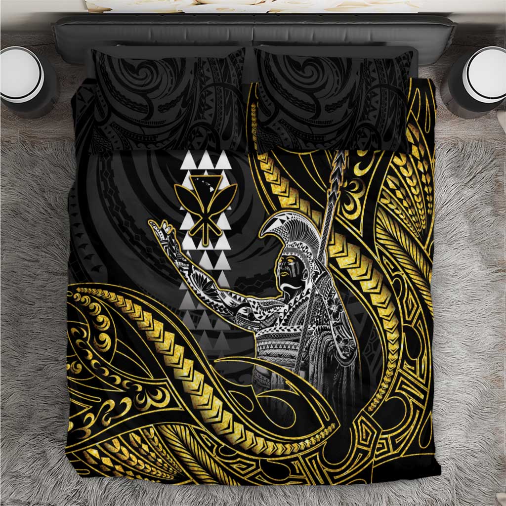Hawaii King Kamehameha The Great Bedding Set Gold Tribal Tattoo