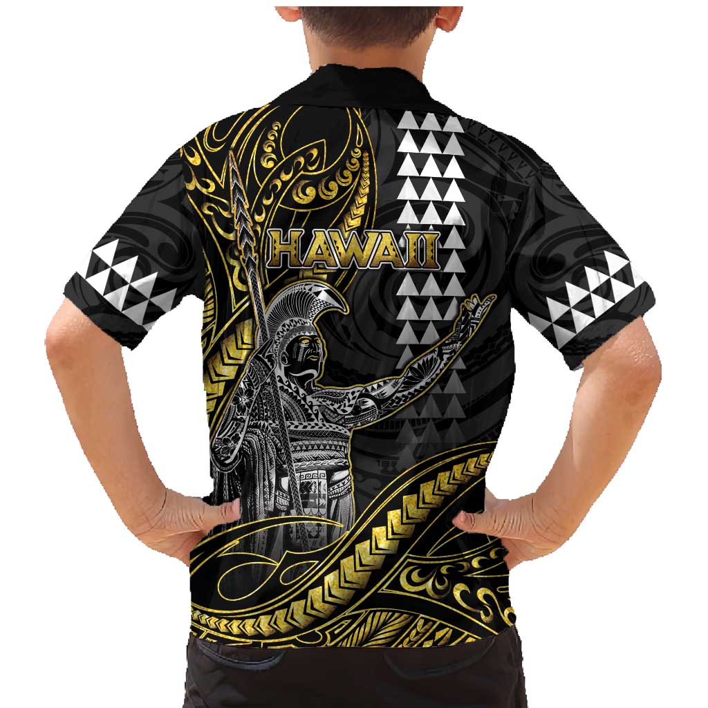 Hawaii King Kamehameha The Great Family Matching Mermaid Dress and Hawaiian Shirt Gold Tribal Tattoo