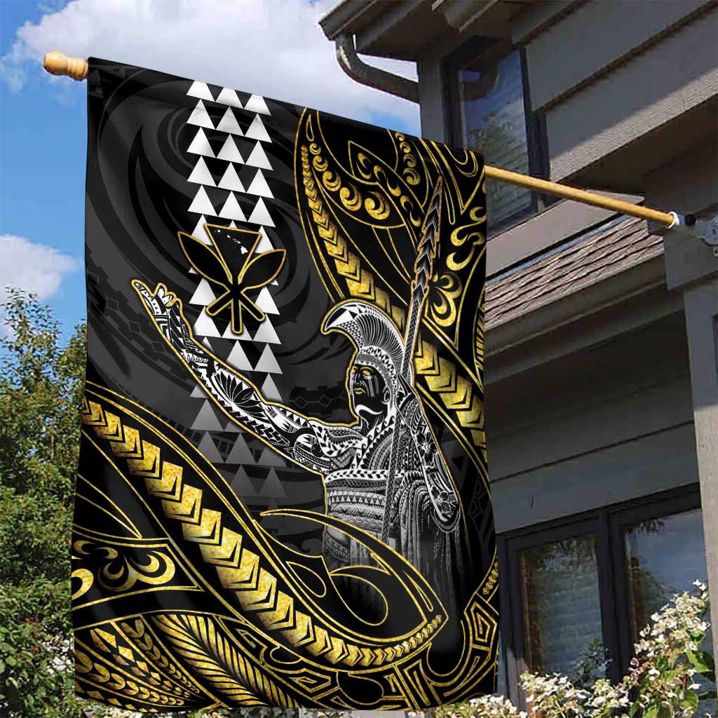 Hawaii King Kamehameha The Great Garden Flag Gold Tribal Tattoo