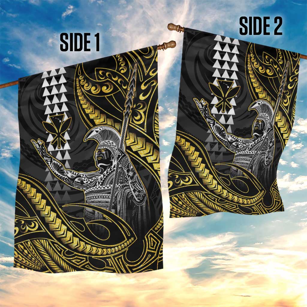 Hawaii King Kamehameha The Great Garden Flag Gold Tribal Tattoo