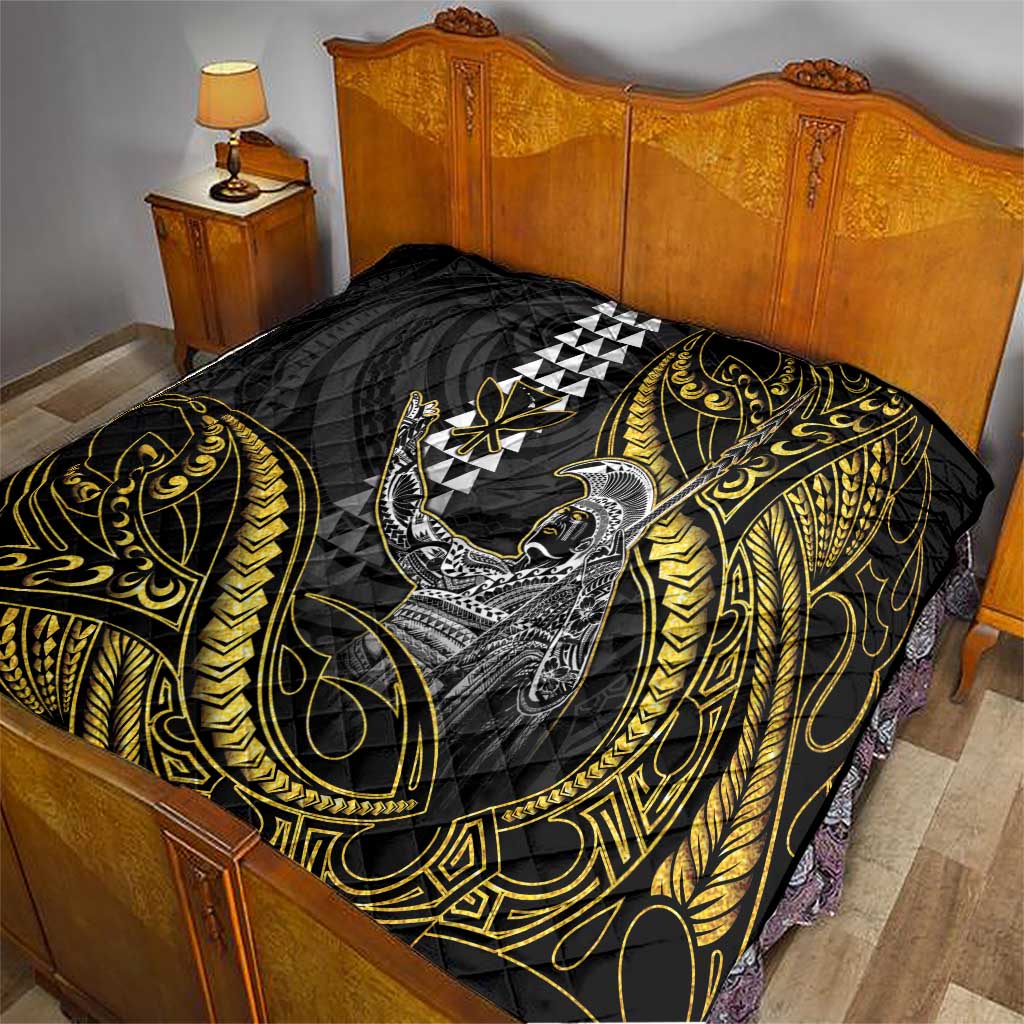 Hawaii King Kamehameha The Great Quilt Gold Tribal Tattoo