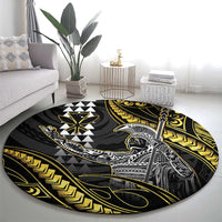 Hawaii King Kamehameha The Great Round Carpet Gold Tribal Tattoo