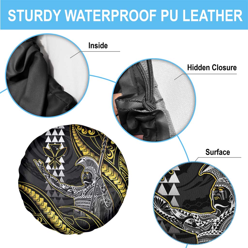 Hawaii King Kamehameha The Great Spare Tire Cover Gold Tribal Tattoo