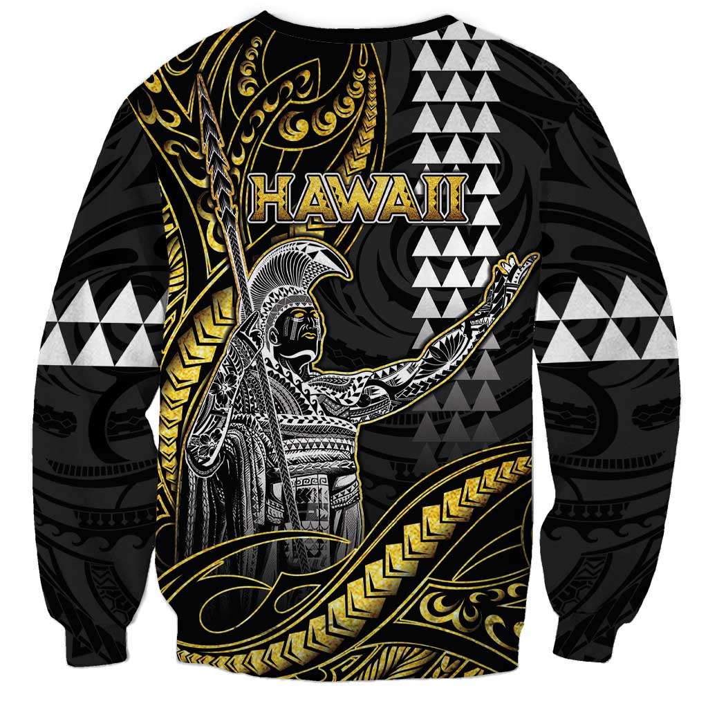 Hawaii King Kamehameha The Great Sweatshirt Gold Tribal Tattoo