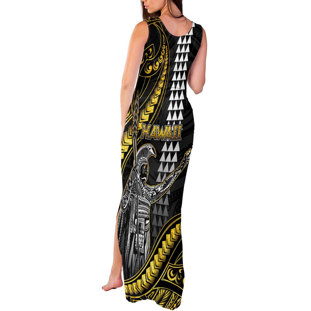 Hawaii King Kamehameha The Great Tank Maxi Dress Gold Tribal Tattoo