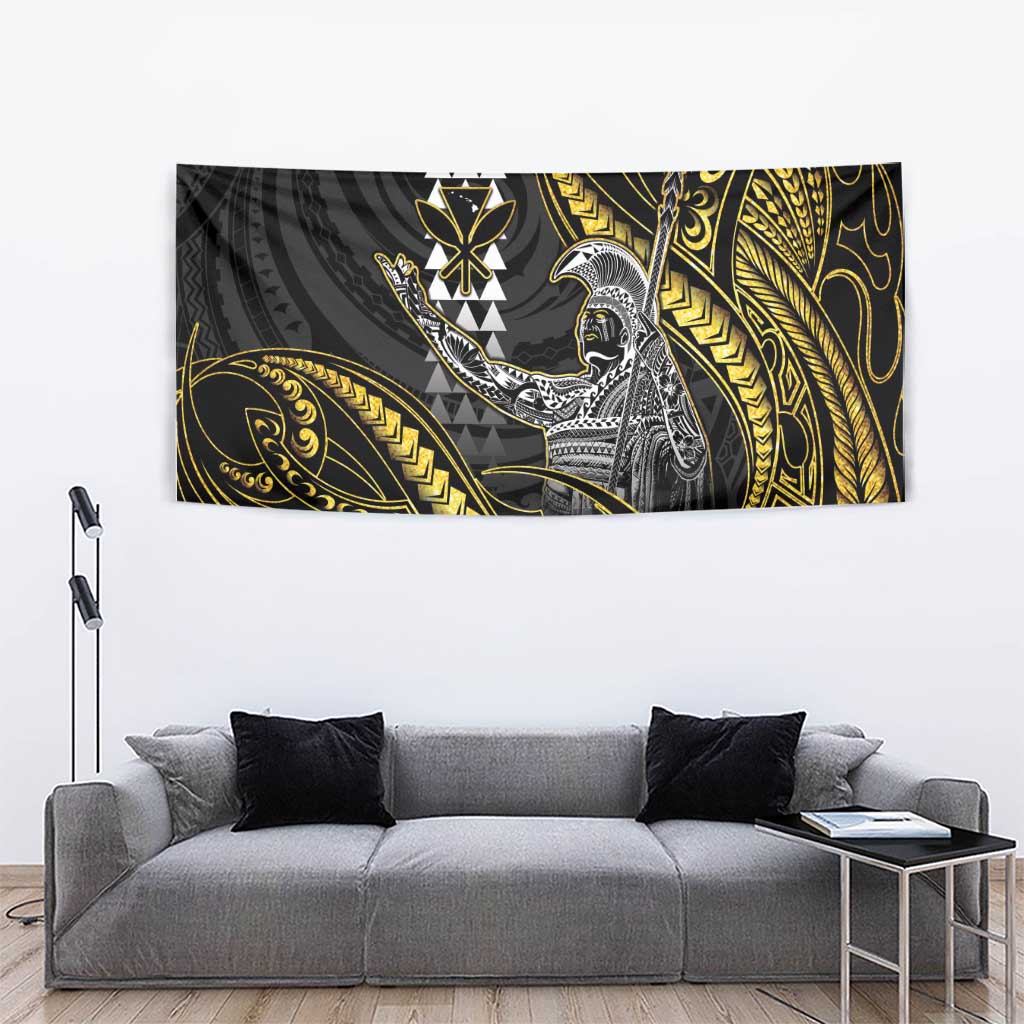 Hawaii King Kamehameha The Great Tapestry Gold Tribal Tattoo