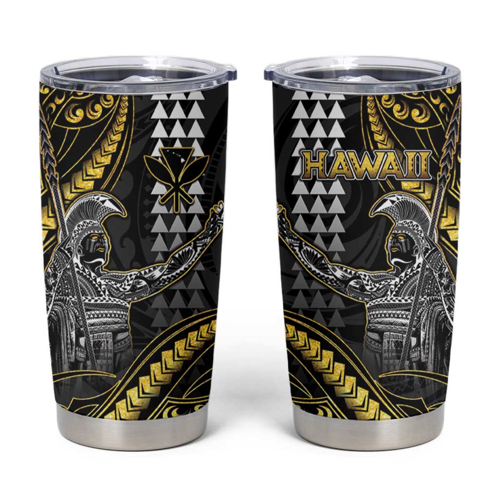 Hawaii King Kamehameha The Great Tumbler Cup Gold Tribal Tattoo