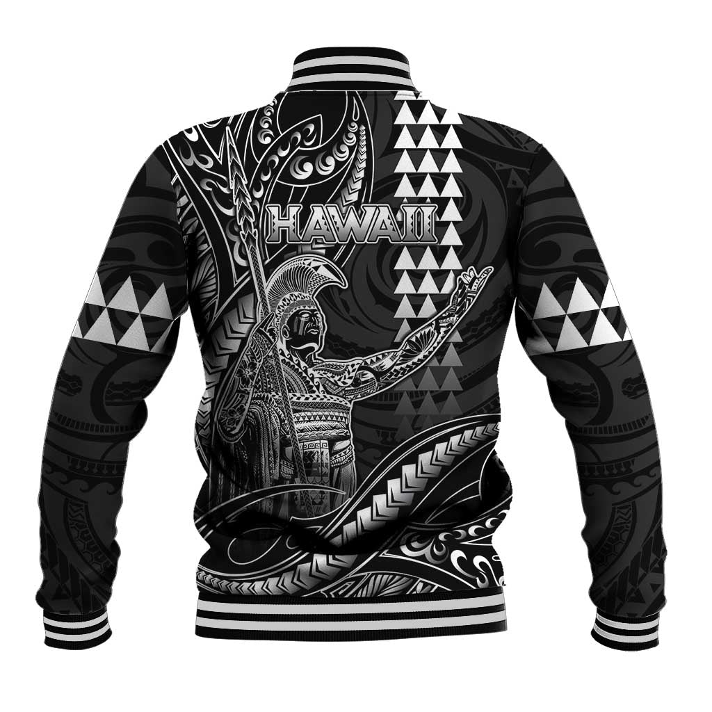 Hawaii King Kamehameha The Great Baseball Jacket Black Tribal Tattoo