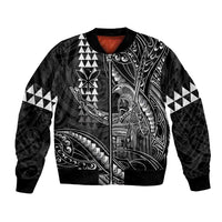 Hawaii King Kamehameha The Great Bomber Jacket Black Tribal Tattoo
