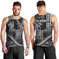 Hawaii King Kamehameha The Great Men Tank Top Black Tribal Tattoo