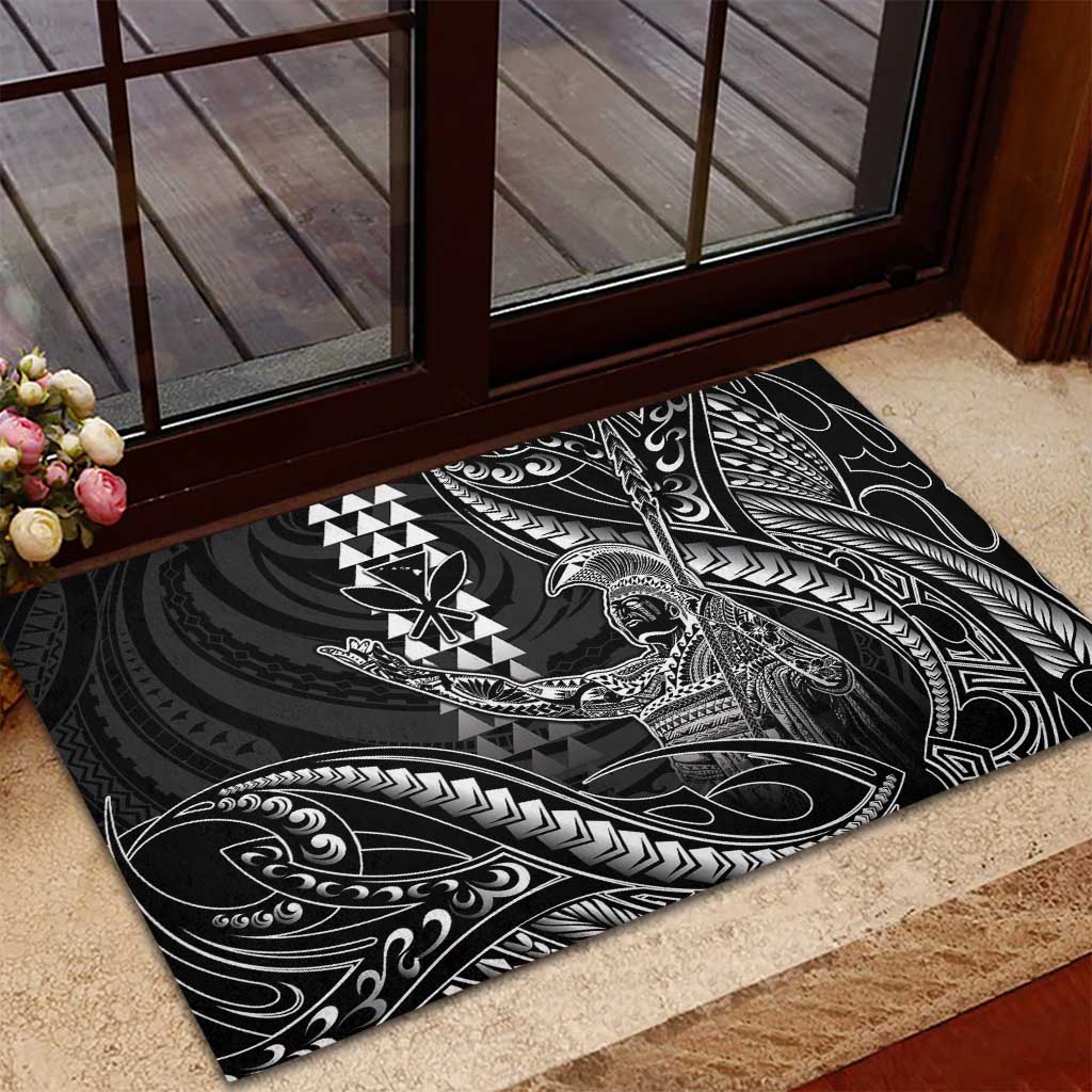Hawaii King Kamehameha The Great Rubber Doormat Black Tribal Tattoo
