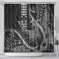 Hawaii King Kamehameha The Great Shower Curtain Black Tribal Tattoo
