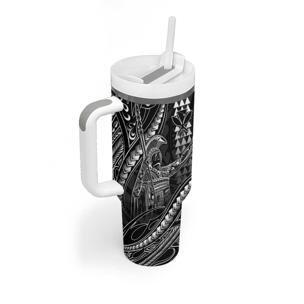 Hawaii King Kamehameha The Great Tumbler With Handle Black Tribal Tattoo