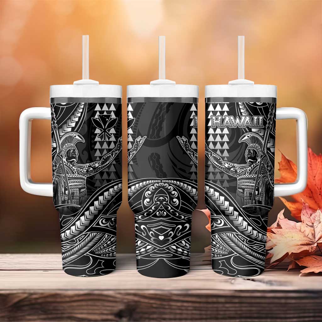 Hawaii King Kamehameha The Great Tumbler With Handle Black Tribal Tattoo
