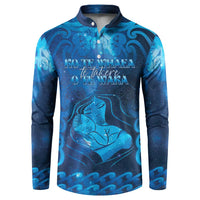 Personalised New Zealand Mother's Day Button Sweatshirt Ko Te Whaea Te Takere O Te Waka LT05 Blue - Polynesian Pride