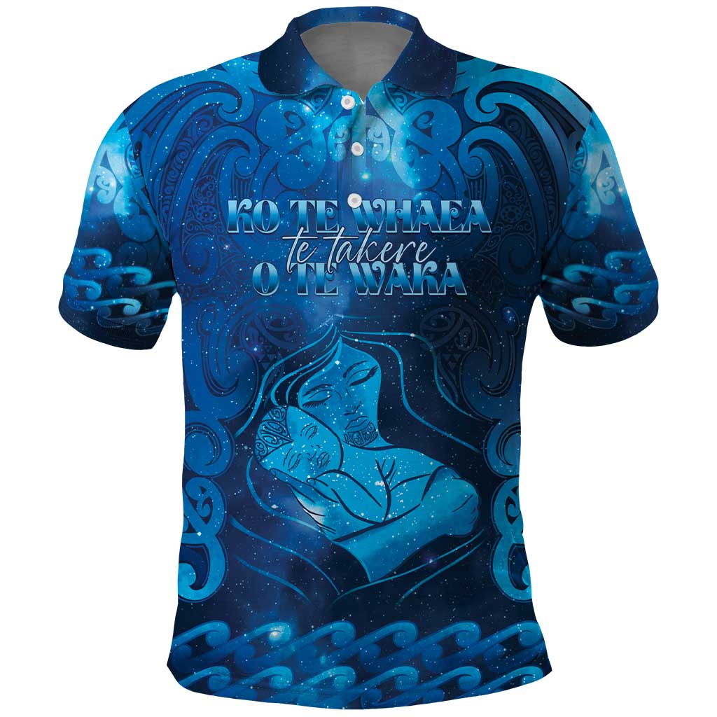 Personalised New Zealand Mother's Day Polo Shirt Ko Te Whaea Te Takere O Te Waka LT05 Blue - Polynesian Pride