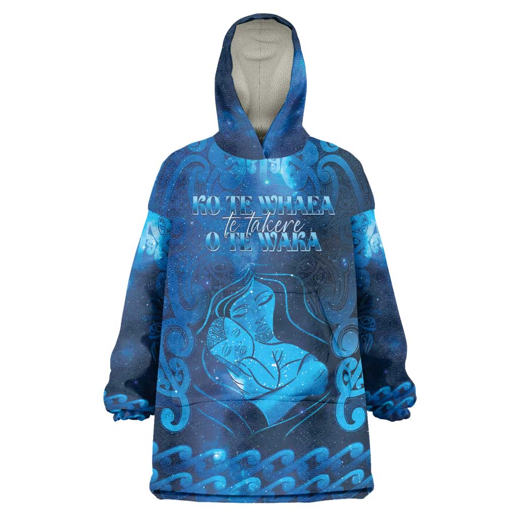Personalised New Zealand Mother's Day Wearable Blanket Hoodie Ko Te Whaea Te Takere O Te Waka
