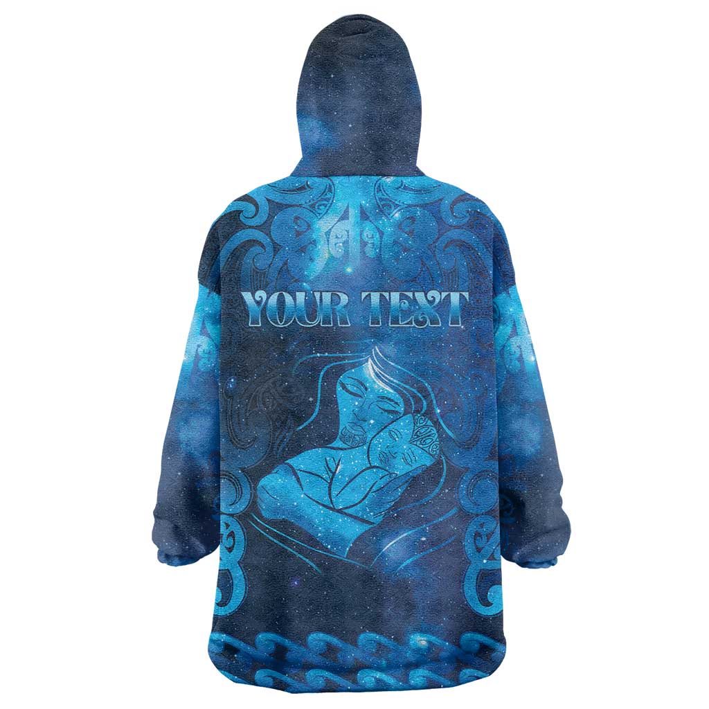 Personalised New Zealand Mother's Day Wearable Blanket Hoodie Ko Te Whaea Te Takere O Te Waka