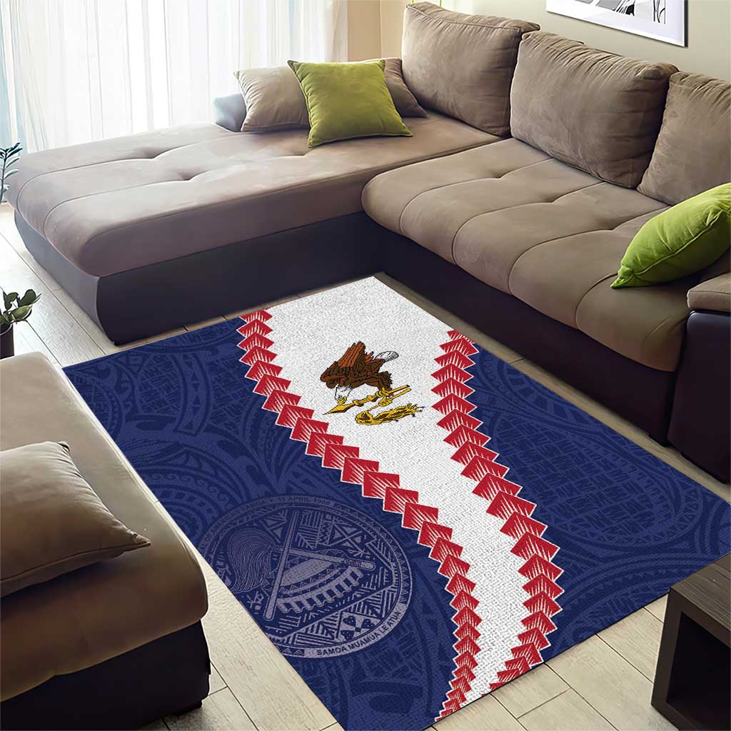 American Samoa Eagle Area Rug Polynesian Tribal Pattern Curve Style